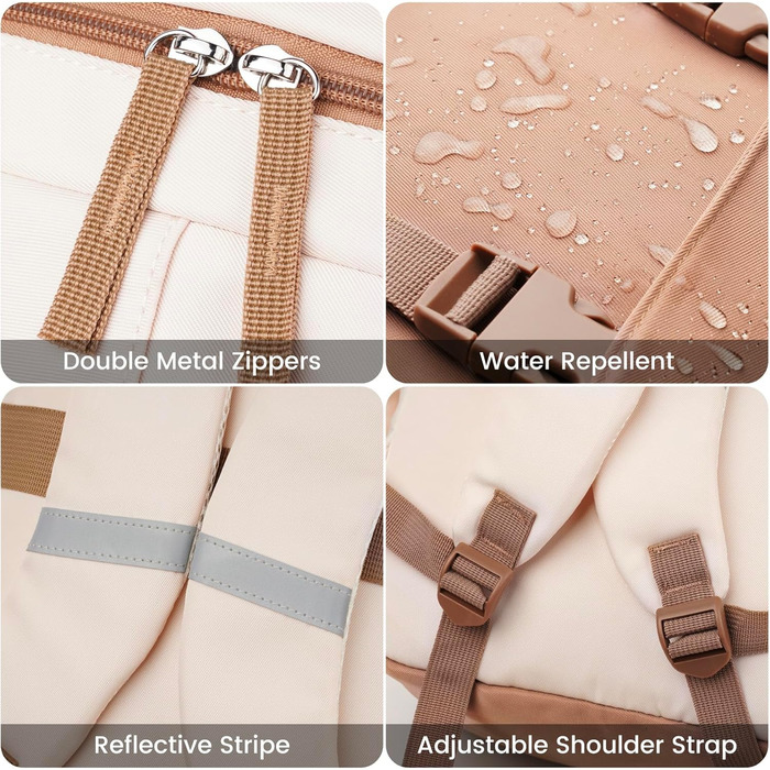 Сумка-рюкзак MOMUVO для підлітків та жінок, для ноутбука | Милий рюкзак для студентів та школярок 15.6' Бежевий Хакі