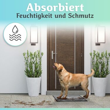 Килимок для дому Hereinspaziert 40x60 см: мийний, для порогу, з написом та серцем