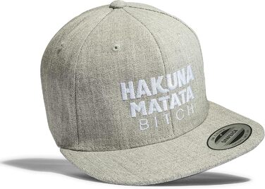 Кепка Snapback Baddery Cap Flexfit Hakuna Matata - універсальний розмір, світло-сірий