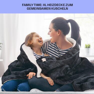 Електрична ковдра Klarstein XXL з підігрівом 120W, автоматичним вимкненням, для ліжка, дивана та кемпінгу, велика, енергозберігаюча, пральна, сіра (200x180 см)
