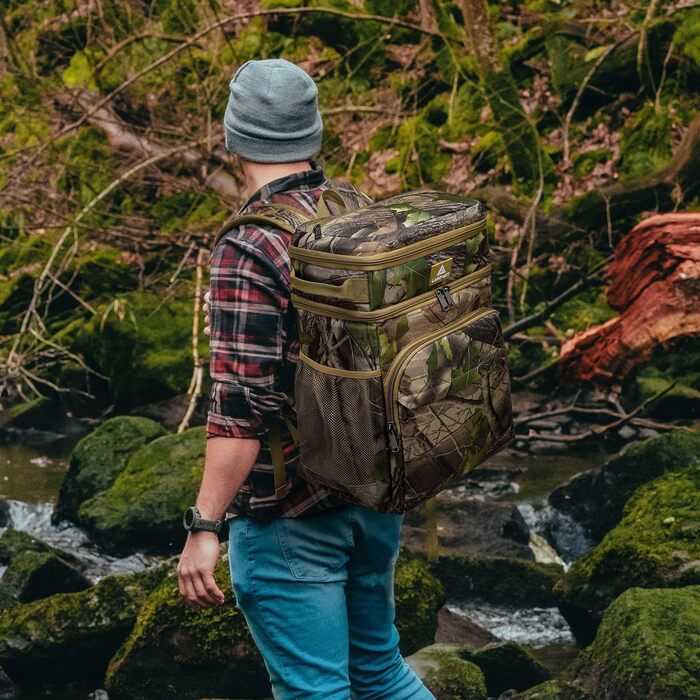 Рюкзак-холодильник Laripwit 54 літри з термоізоляцією для пікніків, подорожей та кемпінгу (33л, камуфляж)