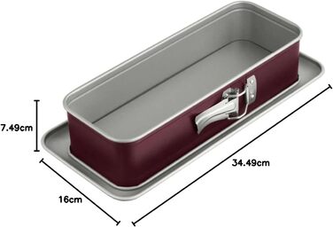 Форма для випічки Dr. Oetker Königskuchen 30x12 см, двоколірна (сіро-червона) з бортиком для кексів