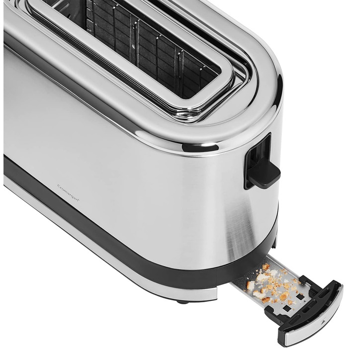 WMF Kitchen Mini 1-Slice Toaster, Long Slot XXl-Toast, Mini Toaster with Roll Attachment, 7 Browning Levels, Overheat Protection, 600W, Matte Stainless Steel, Single