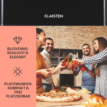 Міні-холодильник Klarstein для напоїв та догляду за шкірою, 17 л, чорний, 0-15°C, 3 режими охолодження, для дому, офісу, кемпінгу