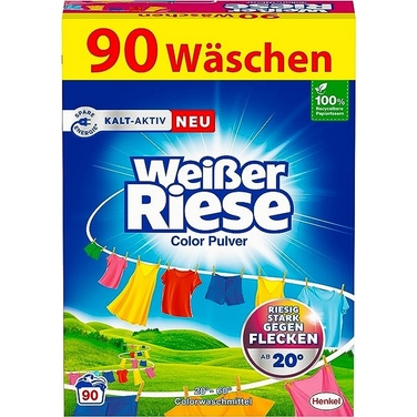 Пральний порошок Weisser Riese Color для кольорових речей, 4,5 кг (90 прань), Німеччина