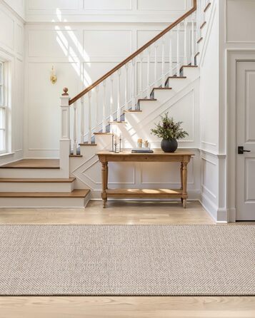 Килимок для дому COLOR&GEOMETRY, 91 x 243 см, довгий килимовий доріжка, антиковзаюча, швидковисихаюча, для кухні, спальні, коридору (Бежевий)