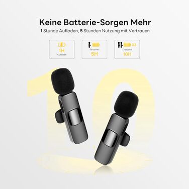 Бездротовий петличний мікрофон Qhot для iPhone, YouTube, TikTok, Vlog. Чорний