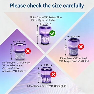 Фільтр для пилососа Dyson V12 Detect Slim Absolute Extra (2 шт) - Оригінальний 971517-01