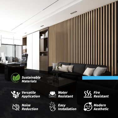 Акустичні 3D-панелі Art3d для звукоізоляції (дуб), деревний шпон з фетровою підкладкою, 60x30 см, набір 4 шт. — звукопоглинаючі панелі для офісу, студії та вітальні