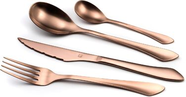 Набір столових приборів Amefa INSTINCT 16 предметів для 4 осіб, нержавіюча сталь 18/0, мідний колір, PVD покриття, вінтажний стиль