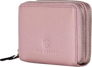 VON HEESEN Leather Wallet with RFID Blocker - Wallet for Women & Men made of Genuine Leather - Wallet with Coin Pocket - Purse for Women and Men in Lavender