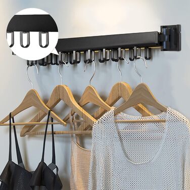 Настінна сушарка для білизни 120 см, висувна, складна, з вішалкою та 18 гачками для балкона, ванної кімнати, спальні, білого кольору