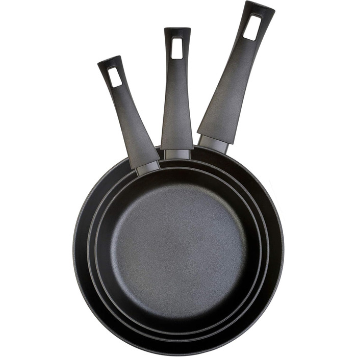 Набір сковорідок WECOOK Ecogreen 3 шт 18-20-24 см, алюміній, індукція, екологічне антипригарне покриття без PFOA, для всіх плит, чорний