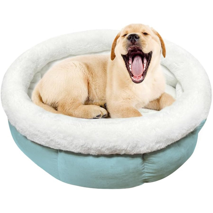 М'яке ліжко-доннат для котів та собак, 50x50x20 см, блакитне