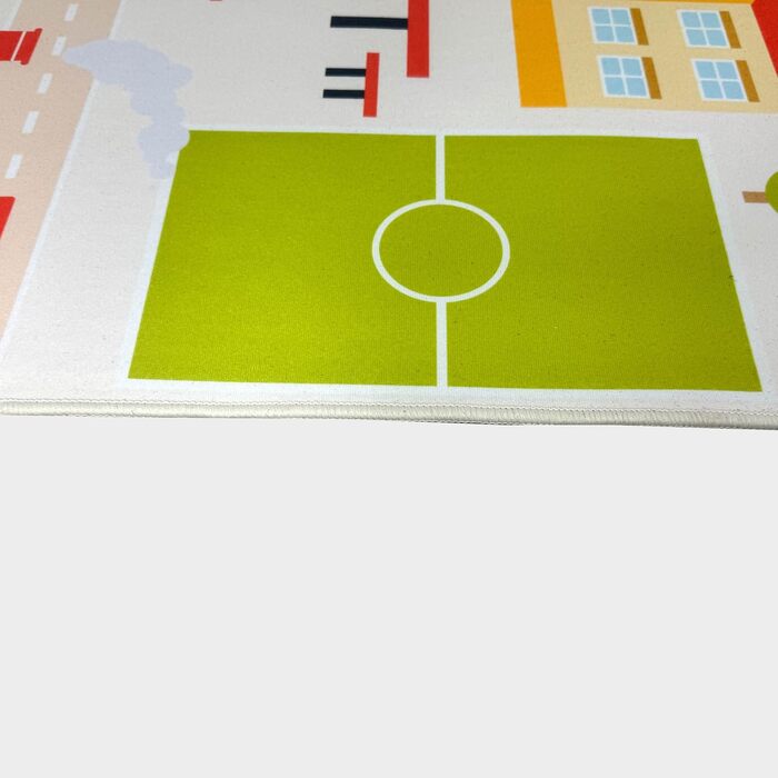 Дитячий килим Teppich-Traum з міською картиною, сірий, 80x150 см (прямокутний, бежевий)