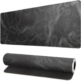 Мат для миші з морем, 80x20 см, абстрактний дизайн, текстура хвилі, протиковзка гумова основа, великий килимок для комп'ютера, офіс, дім