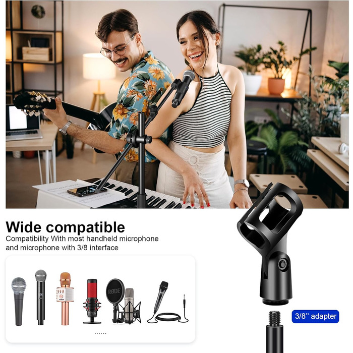 Підставка для мікрофона Aokeo з регульованою стійкою, чохол, тримач для планшету, для співу та запису голосу