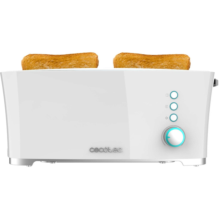 Тостер Cecotec Toast&Taste Extra W: 1000W, 7 рівнів підсмажування, автоматичний викид, для товстих шматочків, білий
