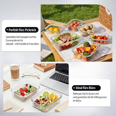 Набір контейнерів для зберігання їжі з кришкою, 20 шт. (10 контейнерів, 10 кришок), безпечні для миття в посудомийній машині, морозильної камери та мікрохвильової печі, витікання запобігаються, сучасний дизайн, чорний колір (FE1537)