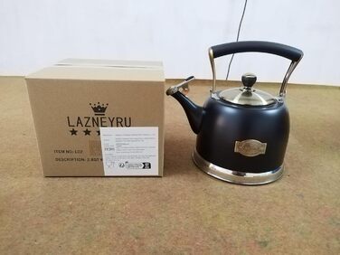 Чайник для кемпінгу з нержавіючої сталі 3L, з носиком, для плити та індукції, чорний