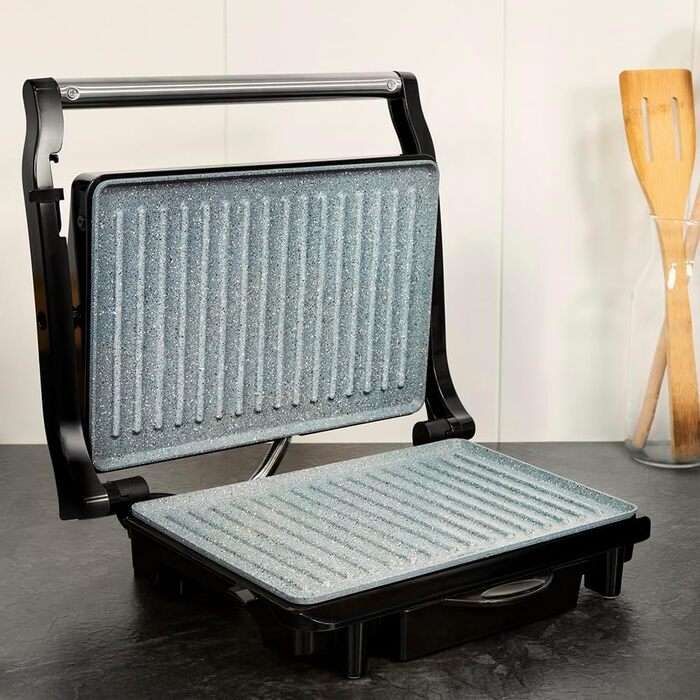 Cecotec Rock'nGrill Dark 1000 Electric Grill with Stone Coating - 1500W, PTFE & PFOA Free