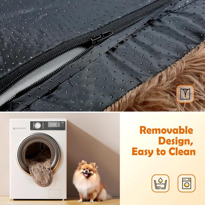 Килимок для собак MDDK, 75x50x8 см, плюшевий, коричневий