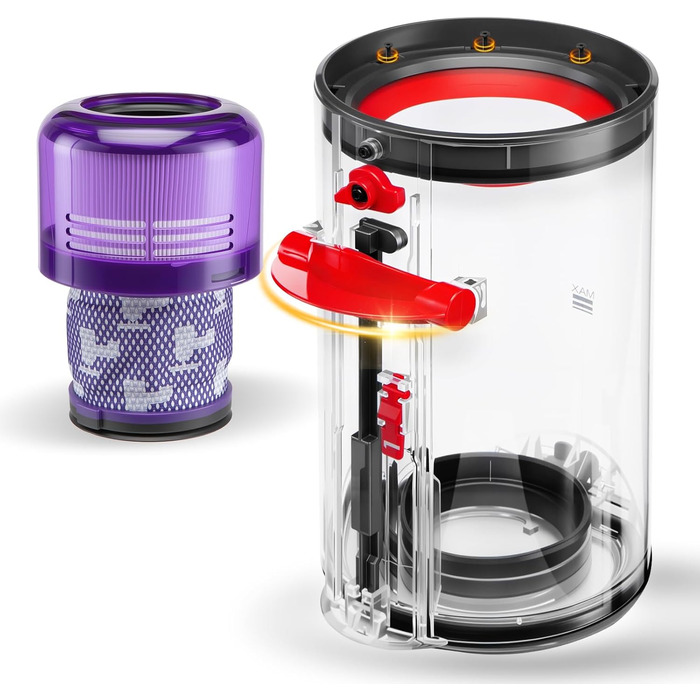 Покращений контейнер для пилу Dyson V11, V15, Zubehör, сумісний з моделями SV14, SV15, SV17, SV22, SV28. Замінні частини: контейнер для пилу + фільтр (970050-01/965443-01)