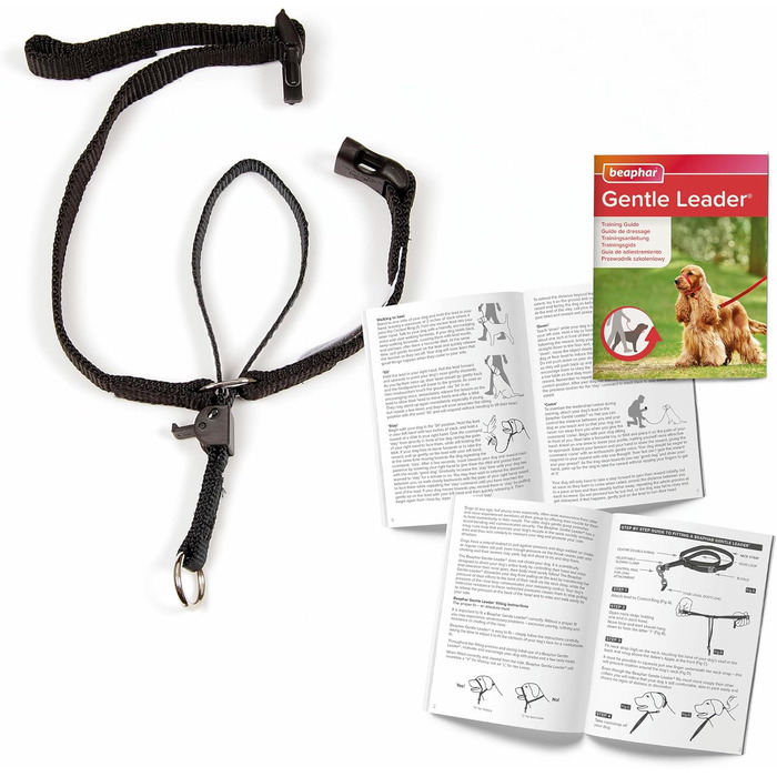 Напівшийовик Gentle Leader Beaphar для великих собак: зупиняє тягу, тренувальний помічник, чорний