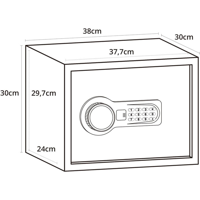 Сейф офісний Tresor COMPACT III, сталевий, чорний, з електронним замком, 20x31x20 см, 27 л