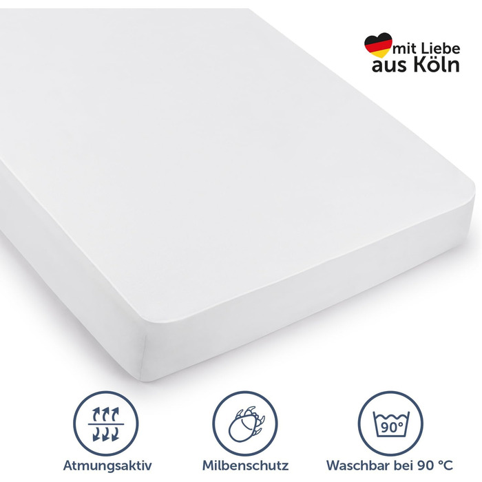 Blumtal® Mattress Protector - 100x200 cm Set of 2 - Waterproof Mattress Cover - Oeko-TEX certified waterproof mattress cover 100x200 - Quiet mattress protection - Breathable moisture protection