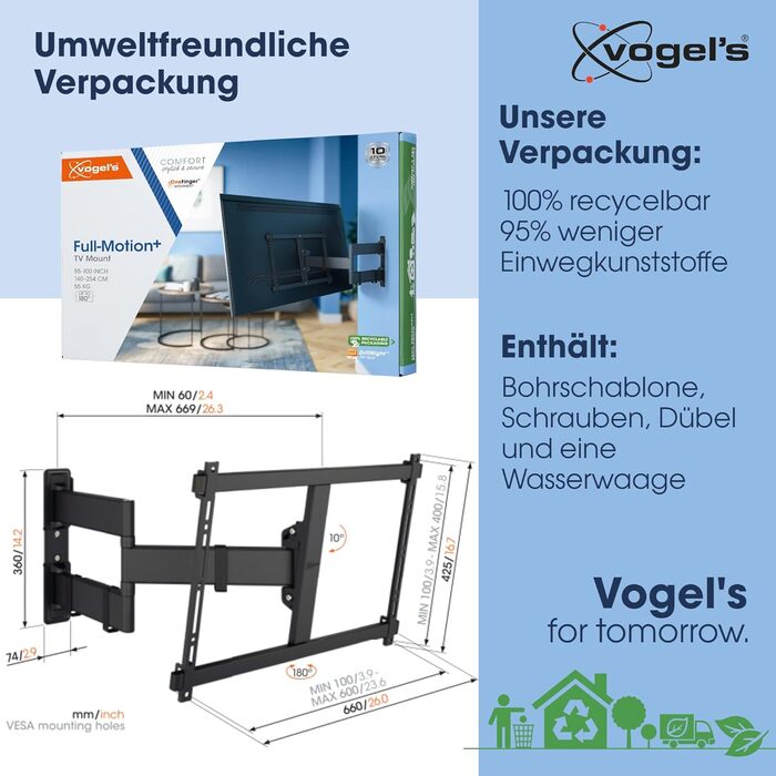 Настінна кріплення для телевізора Vogel's Comfort TVM 3645, 40-77