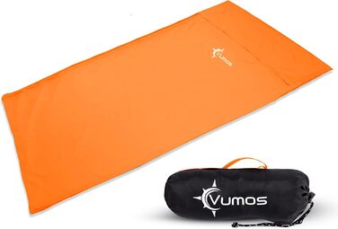 Vumos Sleeping Bag Liner and Camping Sheet - Silk-Like Material for Travel, Featuring a Full-Length Zipper