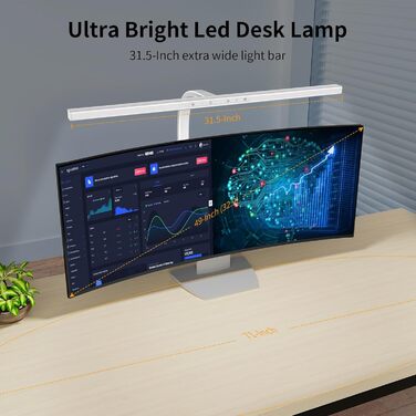LED лампа для столу EppieBasic з регулюванням яскравості, 24W, для офісу та дому, захист очей, 6 кольорів, авто-диммування