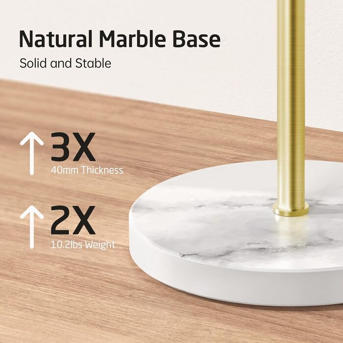 Підставка для рушників KES Gold, настільна, з нержавіючої сталі 18/8, з мамарморовою основою, 3-х ярусна, BTH219-BZ