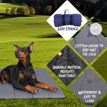 Nobleza Waterproof Dog Mat for Outdoor Use, Washable Large Dog Blanket for Travel, Foldable Travel Blanket for Dogs, Portable Dog Bed, 110x68 cm