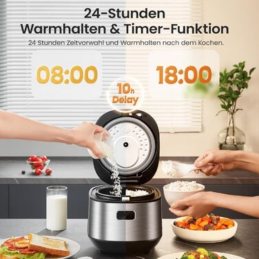 Рисоварка Midea 2л, 9 програм, антипригарна, пароварка, таймер, швидке приготування, для 1-3 осіб