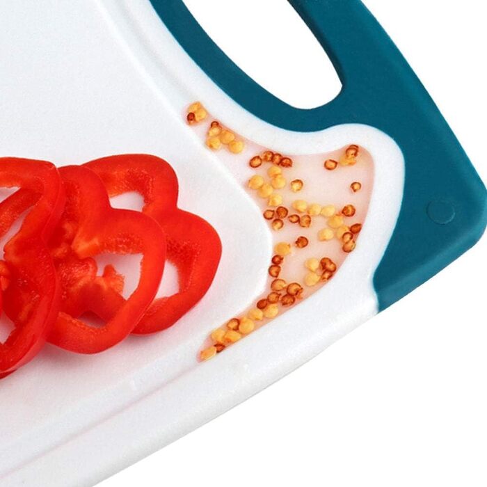 Набір дерев'яних обробних дощок для кухні з неслизькими ніжками та сафтовою канавкою, BPA-free, придатні для миття в посудомийній машині (синій+зелений+червоний)