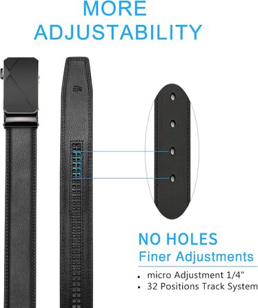 Чоловічий шкіряний ремінь SENDEFN з автоматичною пряжкою, ширина 35 мм, регульований розмір, чорний (125 см/36''-42'')