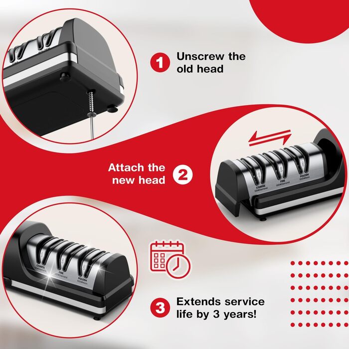 Професійний електричний точило для ножів | Змінні насадки | 100% алмазний абразив, прецизійна система нахилу, підходить для заточування ножів з двостороннім та хвилястим лезом, чорний