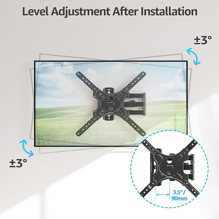 Кріплення для телевізора MOUNTUP EU0079: для LED, LCD, OLED телевізорів 26-60 дюймів, настінне, поворотне, нахильне, до 35 кг, VESA 400x400 мм