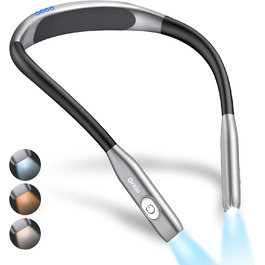 Настільна лампа Gritin для читання з регулюванням яскравості, 3 колірні температури, акумулятор 80 годин, ергономічна шийна лампа для читання в ліжку, рукоділля, ремонт