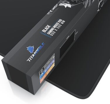 Ігровий килимок для миші CSL Titanwolf XXXL (1200x600 мм) з принтом — великий килимок на весь стіл для миші та клавіатури, покращує точність та швидкість, чорний