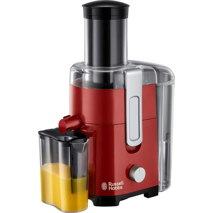 Russell Hobbs Juicer [Vegetables and Fruit] Desire Red (XL filling opening for whole fruit & vegetables, 2 speed settings, 750ml juice container, 2.0l pulp container, BPA-free) Juicer 24740-56