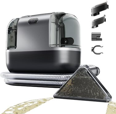 Апарат для чищення м'яких меблів та килимів 600W, 22kPa, для дому та авто, чорний