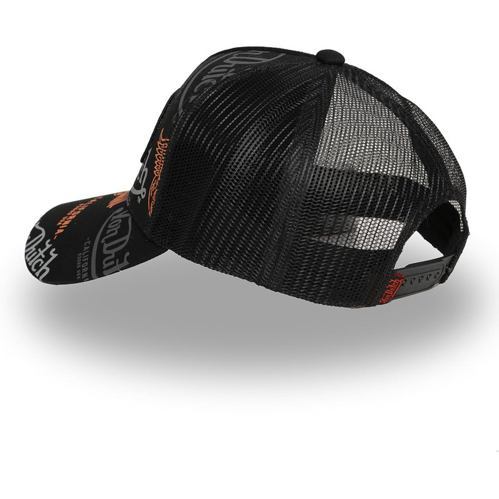 Кепка Von Dutch Trucker Snapback, чорно-оранжево-сіра, унісекс