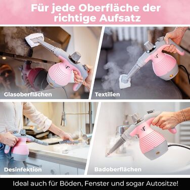 Neighbour's Friend® Handheld Steamer in Pink – Powerful Handheld Steamer | Steam Duck with 350ml Tank, Steam Regulation & Attachments for Household, Windows, Upholstery & More
