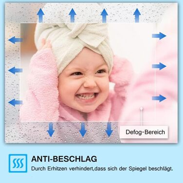 MIQU LED дзеркало для ванної кімнати з підсвічуванням 80x60 см, з розеткою, годинником, сенсорним керуванням, регулюванням яскравості, 3 кольори світла, антизапарник, збільшення, для ванної кімнати, туалету, коридору