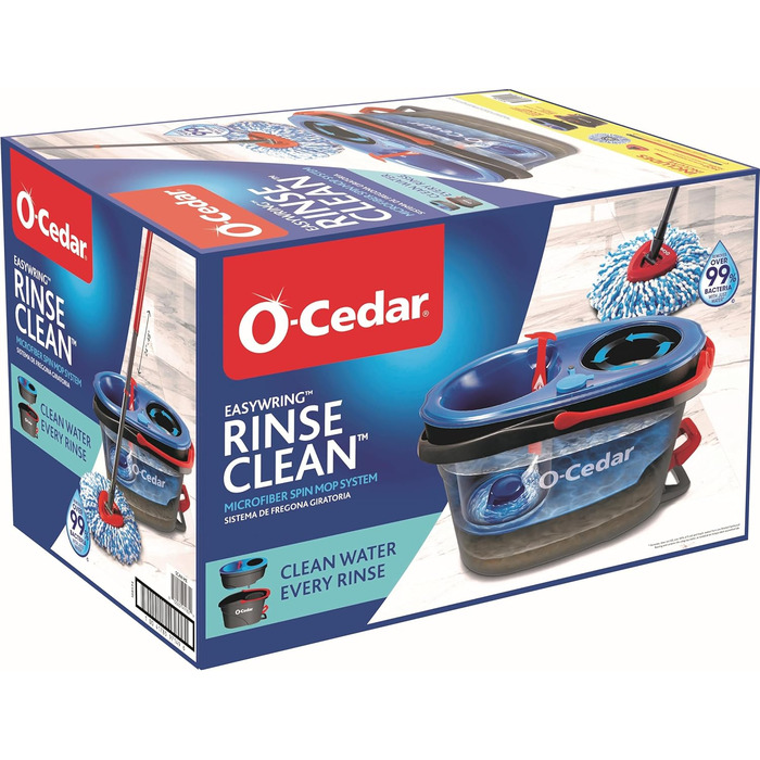 O-Cedar RinseClean Система миття підлоги з відром: без віджиму, видаляє 99% бактерій