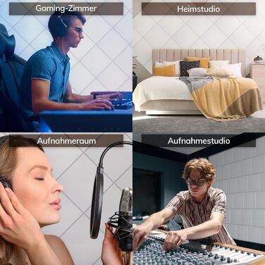 Акустичні панелі TONOR самоклеючі, квадратні 30x30x0.9 см, шумоізоляційні плити з поліестеру високої щільності для стін, стелі та дверей, 36 шт, білі