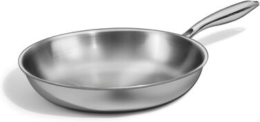 Сковорода Deedro 28 см, індукційна, нержавіюча сталь, без покриття, для всіх типів плит, знімний ручка, можна використовувати в духовці та мити в посудомийній машині